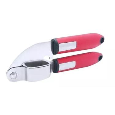 Imagem de Espremedor Amassador de Alho Tambor Removivel Inox Vermelho