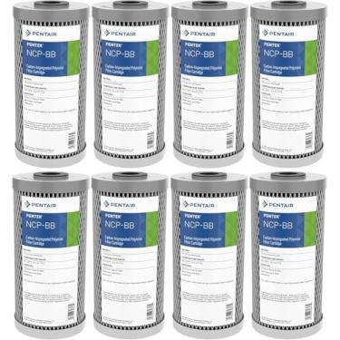 Imagem de Filtro de água Pentair Pentek NCP-BB Big Blue Carbono, 25,4 cm, cartucho de filtro plissado impregnado de carbono não celulose para toda a casa, 25,4 cm x 11,4 cm, pacote com 8