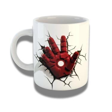 Imagem de Caneca De Porcelana 325ml Com Design 3d Exclusivo Homem De Ferro