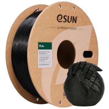 Imagem de eSUN Filamento 3D PLA+ 1,75 mm Preto, 1 kg, Precisão Dimensional +/- 0,03 mm