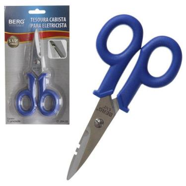 Imagem de Tesoura cabista para eletricista de inox 5.½'' 140mm na cartela berg -