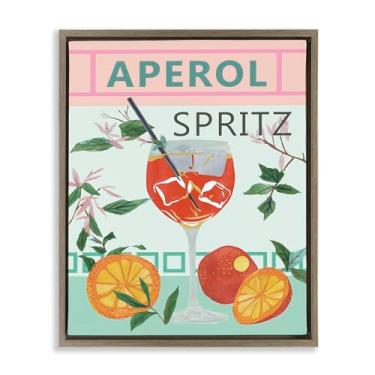 Imagem de Stupell Industries Aperol Tropical Cocktail Brown Floater Tela Emoldurada Arte Design de Parede por Melissa Wang, 25 x 31