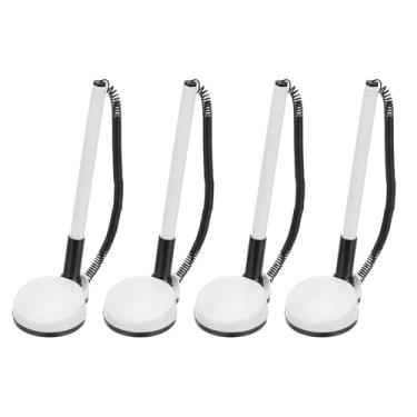 Imagem de PATIKIL 4 canetas seguras com corrente adesiva e suporte de caneta de segurança, canetas de balcão de recepção, caneta de mesa, refis de tinta preta para mesa, local de trabalho, escritório, casa,