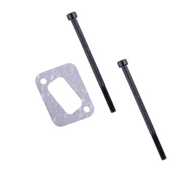 Imagem de Junta de silenciador Baoblaze com 2 parafusos para motosserra Husqvarna 340 345 346XP 350 351 353 Substituições de reposição de reposição