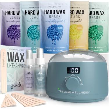 Imagem de Tress Wellness Kit de depilação para cera brasileira - fácil de usar - para peles sensíveis - display digital, azul
