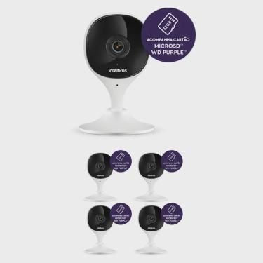 Imagem de Kit 5 Câmeras Wi-Fi Inteligente Com Alarme e Armazenamento em Nuvem + Cartão de Memória 32 gb iMX C Intelbras
