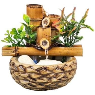 Imagem de Fonte De Agua Decorativa Chafariz Sizal Cascata Quedas Bica Bambu Zen 