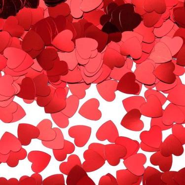 Imagem de Kit 3 Confetes Para Balão Metalizado Coração Vermelho 15g - Ponto das 