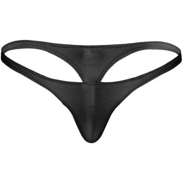 Imagem de Moda Swimwear Homens Para Natação Tanga Cuecas Lingerie Low Rise Bulge Pouch Calcinha, Black, XXL
