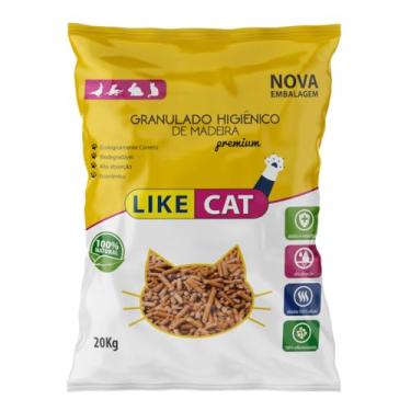 Imagem de Granulado Higiênico de Madeira para Gatos Like Cat - 20 Kg