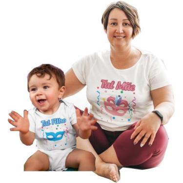 Imagem de Kit Camiseta e Body do Bebê de Carnaval Tal Mãe Tal Filho Infantil Bra