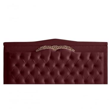 Imagem de Cabeceira De Cama Painel Barcelona King 195 Cm Retro Capitonê Botão Encapados Suede Bordo Do Lar Móveis