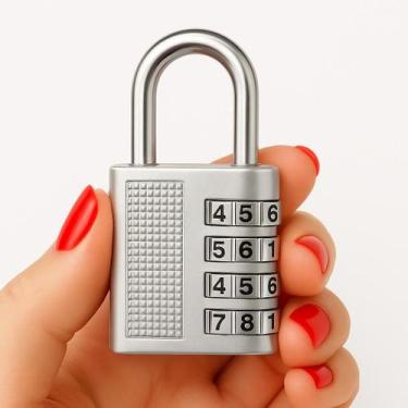 Imagem de Cadeado Com Senha Numérica 4 Dígitos Segurança Alta Sem Chave Liga Zin