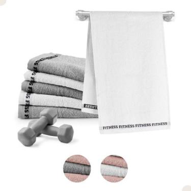 Imagem de Kit Toalhas Fitness 3 Brancas e 3 Cinzas - Dianneli, Branca e Cinza