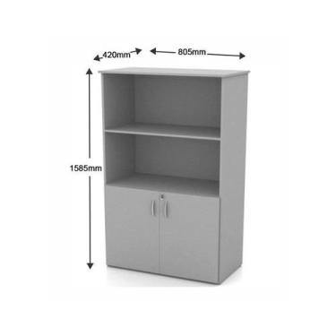 Imagem de Armário alto executivo cinza cristal - MOVEIS VITORINO