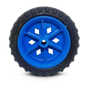 Imagem de Roda De Carrinho De Mercado Feira 100k Plástico 13,5cm - Kaori, Azul