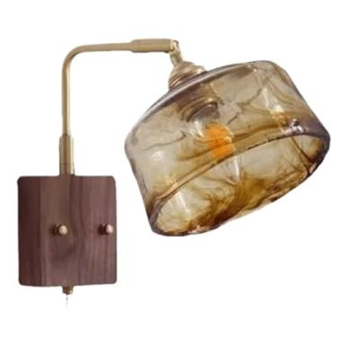 Imagem de Luminária de parede americana vintage de 6 W com base, interruptor de zíper e iluminação quente para cabeceira de quarto, para corredor, fundo de escada (formato 1)