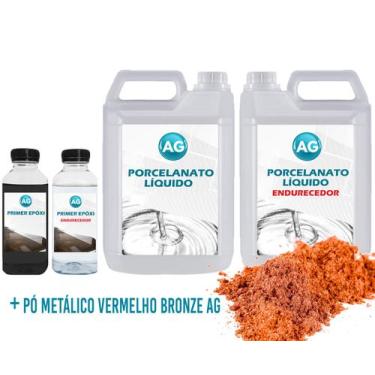 Imagem de Kit Porcelanato Líquido Metálico Vermelho Bronze AG por M² - Resinas a