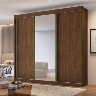 Imagem de Guarda-roupa Casal 3 Portas de Correr 100% Mdf Chicago Cacau