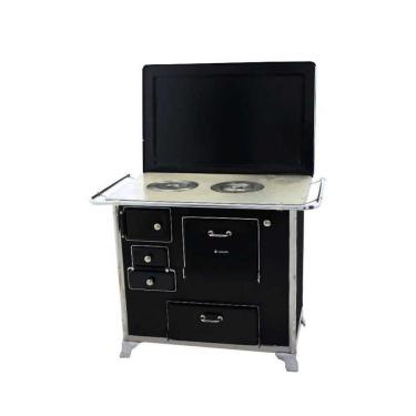 Imagem de Fogão a Lenha 02 Preto Gabinete Com Tampa 2GDTPR  Met. Venâncio