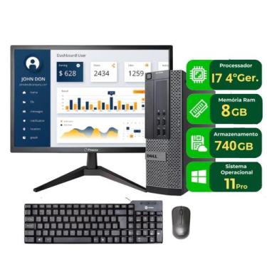 Imagem de Computador Completo Mini DELL OptiPlex i7 Turbo SSDHD WiFi Bluetooth C