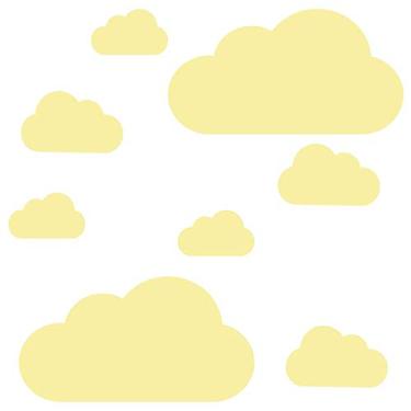 Imagem de Adesivo de Parede Nuvens Amarelas para Quarto Infantil