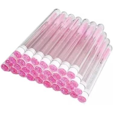 Imagem de Kit com 12 Tubos Tubete com Escovinha de Cílios - Ideal para Aplicação e Preservação de Cílios, Prático, Econômico e Perfeito para Profissionais e Uso Pessoal Para Extensão De Cílios