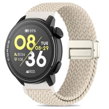 Imagem de Koazon Pulseira de relógio trançada de nylon elástico com fecho magnético compatível com smartwatch Coros Pace 3/Pace Pro, pulseira esportiva elástica macia ajustável de liberação rápida para Coros