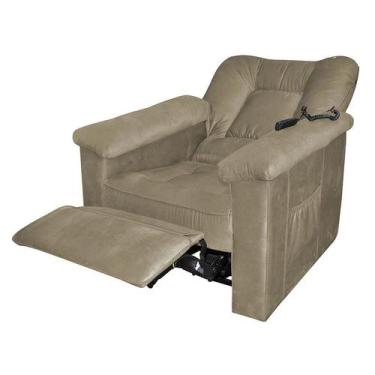 Imagem de Poltrona Elétrica Reclinável Império Veludo Turkey Capuccino - Mobly