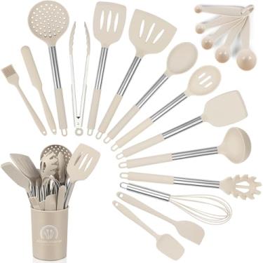 Imagem de Gavzrt Conjunto de 15 Utensílios de Cozinha em Silicone, Kit Utensílios de Cozinha Com Cabo de Inox e Silicone Premium