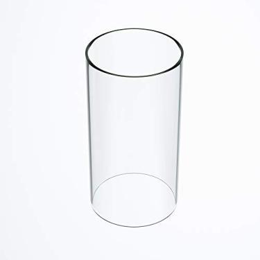 Imagem de TLLAMP — Vidro grande com suporte de vela Hurricane, cilindro de vidro aberto nas duas extremidades, furacão de extremidade aberta, cúpula de vidro para substituição de várias especificações, Clear, 3.5'' wide x 10'' tall