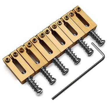 Imagem de SAPHUE Rastilho De Latão Com 6 Peças/Lote, Ponte Guitarra Tampo Plano Puro 10,5 Mm Para Fender Stratocaster Ou Telecaster (Parafuso Cromado, Mm)