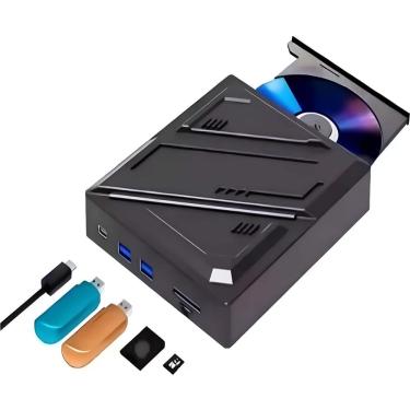 Imagem de Gravador DVD Externo - Knup - USB 2.0/USB-C/SD/Micro SC - DVD0020K