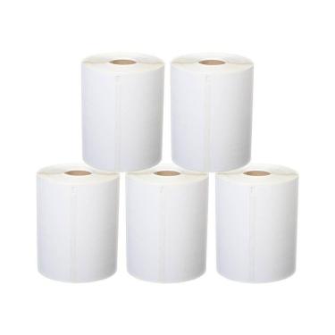 Imagem de Kit Etiqueta Adesiva Couchê impressora térmica 100x150mm 5un