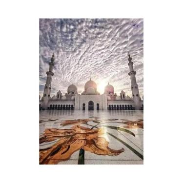 Imagem de Allahu Akbar Kaaba Mesquita Sagrada Caligrafia Islâmica Pintura Em Tel