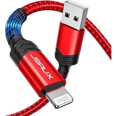 Imagem de JSAUX Cabo Lightning certificado Apple MFi de 1,2 m, cabo carregador de iPhone trançado de nylon resistente, cabo Lightning USB C89 atualizado para iPhone 11 Xs Max X XR 8 7 6s 6 Plus SE 5 5s, iPad,