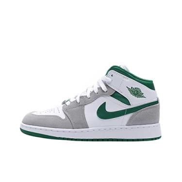 Imagem de Big Kid's Jordan 1 Mid White/Pine Green-LT Smoke Grey (DC7248 103) - 7