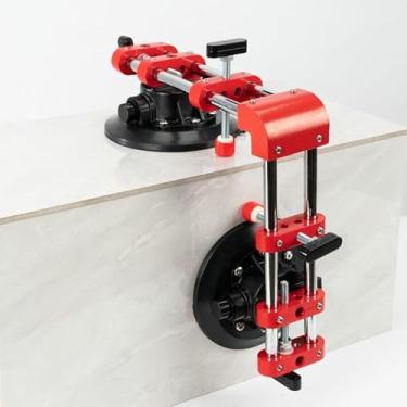 Imagem de Conjunto de costura de pedra de 90 graus com ventosas de 15 cm - Ferramenta de instalação de bancada para nivelamento de lacunas de quartzo, granito, mármore e azulejo e união de costura