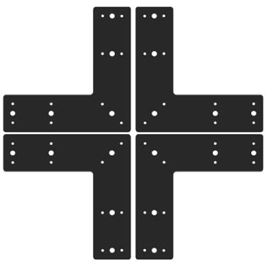 Imagem de Andorm 4 Peças 10X10 L Bracket Heavy Duty Black Placa De Reparo Para 4X4, 6X6 Suporte Pérgola, Treliça L, Poste Madeira