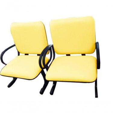 Imagem de 02 Cadeiras Para Escritório Para Obesos Até 250kg Amarelo - DESIGN OFF