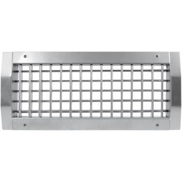 Imagem de Repa Market Grade de exaustão de ar de 33 cm x 12,7 cm para dutos redondos - 2 lâminas ajustáveis - Tampa de ventilação de suprimento de ar galvanizado - Canal de superfície redonda de ajuste lateral