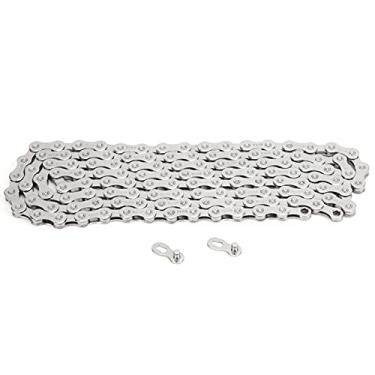 Imagem de Cadeia de velocidade de alta corrente de alta resistência a aço carbono Mountain Bike Chain 126 Links 1/2in X11/128 para Campagnolo VG Sport Bicycle Silver