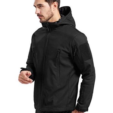 Imagem de Jaqueta tática masculina impermeável à prova de vento, grande, longa, forro de lã