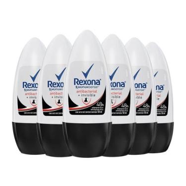 Imagem de Kit Desodorante Roll On Rexona Feminino Antibacterial Invisible 50ml -