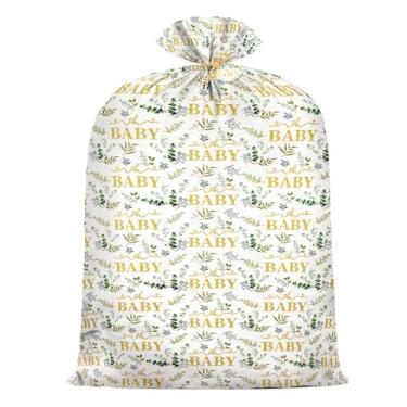 Imagem de Sacos de presente de plástico grandes para chá de bebê, 203 x 152 cm, bolsa de presente extragrande, folhas de eucalipto, design de férias, lembrancinhas de festa, carrinhos de bebê