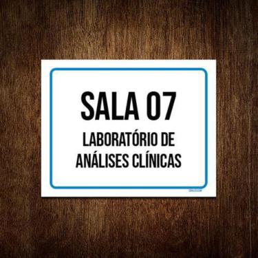 Imagem de Kit 10 Placa Sinalização Azul Sala 7 Laboratório Análises