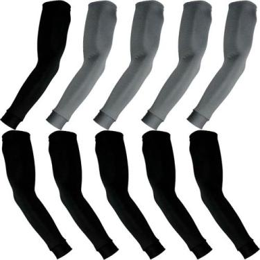 Imagem de Kit 5 pares de manguitos com proteção UV50+ - EX311, 3 pretos, 2 chumb