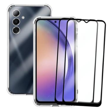 Imagem de Kit Capa Capinha Anti-Impacto Premium Transparente + 2 Películas de Vidro 3D para Samsung Galaxy A54