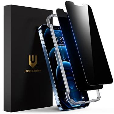 Imagem de UNBREAKcable Protetor de tela de privacidade para iPhone 12 Pro Max, vidro temperado inquebrável [Verdadeiro 28° Anti Espião] [Rigidez 9H] [Moldura de fácil instalação] Protetor fosco para iPhone 12 Pro Max 6,7 polegadas - Pacote com 2