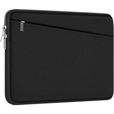 Imagem de Capa para laptop de 15,6 polegadas, bolsa de transporte de computador durável, capa protetora com bolso frontal, capa fina para HP de 15 a 16 polegadas, Dell, Lenovo, Asus, notebook, preta